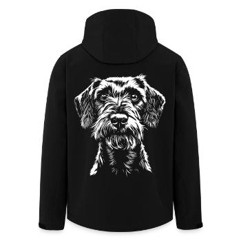 Wire-haired Dachshund Portrait Dog Dog Dachshund - Men’s Recycled Softshell Jacket by Stanley/Stella - black - Back - AI Model Male 185 light (185cm)