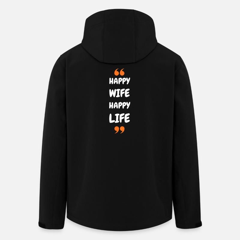 Femme Heureuse Vie Heureuse - Veste softshell homme en polyester recyclé Stanley/Stella - noir