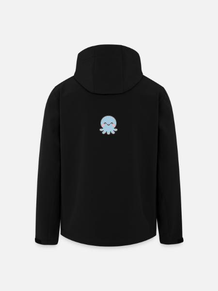 Blue Octopus Kawaii Smile - Men’s Recycled Softshell Jacket by Stanley/Stella - black