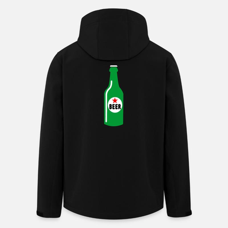 Bouteille de bière verte - Veste softshell homme en polyester recyclé Stanley/Stella - noir