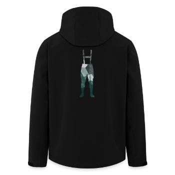 Geometric Nature Lederhosen Silhouette  - Men’s Recycled Softshell Jacket by Stanley/Stella - black - Back - AI Model Male 185 light (185cm)