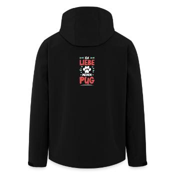 Ich liebe meinen Pug - Recycelte Männer Softshell-Jacke von Stanley/Stella - Schwarz - Hinten - AI Model Male 185 light (185cm)