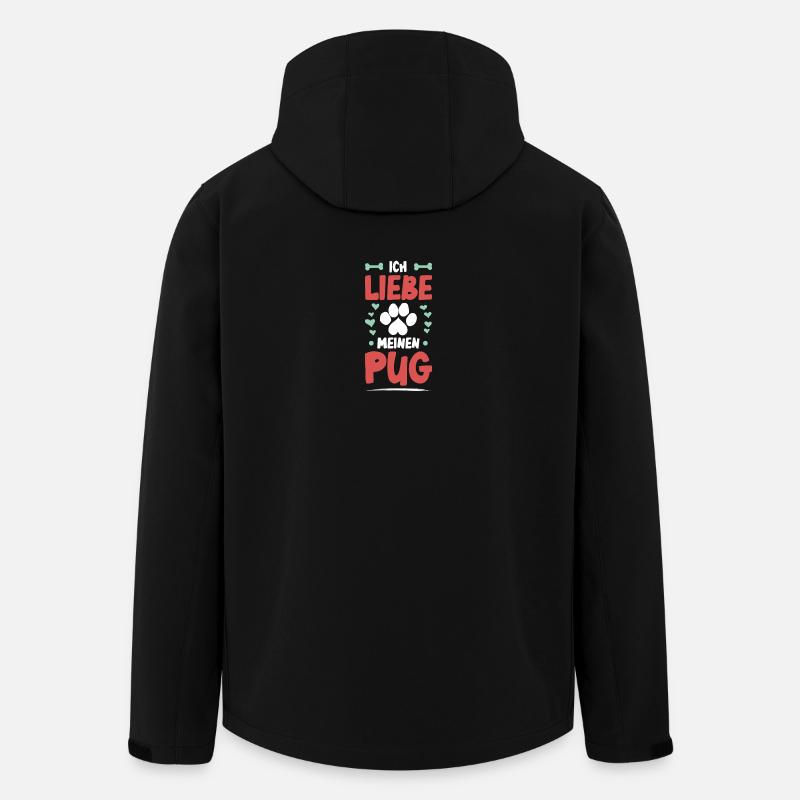 I love my Pug - Men’s Recycled Softshell Jacket by Stanley/Stella - black