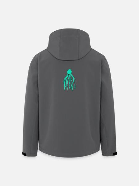 Octopus turquoise - Men’s Recycled Softshell Jacket by Stanley/Stella - black