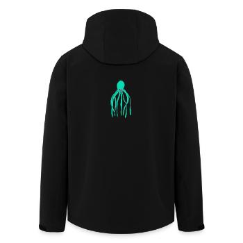 Türkiser Oktopus PopArt Druck - Recycelte Männer Softshell-Jacke von Stanley/Stella - Schwarz - Hinten - AI Model Male 185 light (185cm)