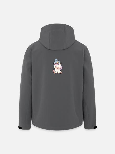 Kuscheliges Einhorn mit Mütze - Recycelte Männer Softshell-Jacke von Stanley/Stella - Schwarz