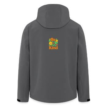 Cheerful floral expression for positive vibes - Men’s Recycled Softshell Jacket by Stanley/Stella - black - Back - AI Model Male 185 light (185cm)