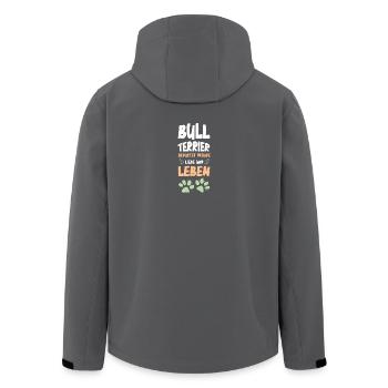 Bull Terrier Liebe Leben - Recycelte Männer Softshell-Jacke von Stanley/Stella - Anthrazit - Hinten - AI Model Male 185 light (185cm)