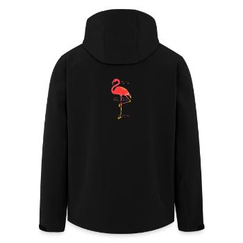 Flamingo - Recycelte Männer Softshell-Jacke von Stanley/Stella - Schwarz - Hinten - AI Model Male 185 light (185cm)