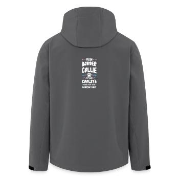 Border Collie Dog Saying - Men’s Recycled Softshell Jacket by Stanley/Stella - anthracite - Back - AI Model Male 185 light (185cm)