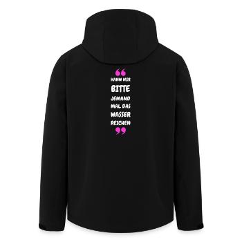 Kann mir bitte jemand das Wasser reichen? - Recycelte Männer Softshell-Jacke von Stanley/Stella - Schwarz - Hinten - AI Model Male 185 light (185cm)