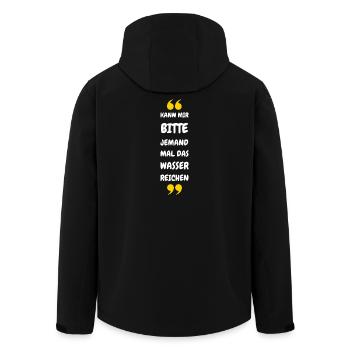 Kann mir bitte jemand das Wasser reichen? - Recycelte Männer Softshell-Jacke von Stanley/Stella - Schwarz - Hinten - AI Model Male 185 light (185cm)