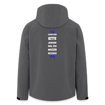 Kann mir bitte jemand das Wasser reichen? - Recycelte Männer Softshell-Jacke von Stanley/Stella - Schwarz - Hinten - AI Model Male 185 light (185cm)
