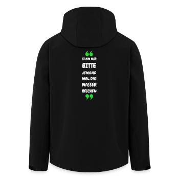 Kann mir bitte jemand das Wasser reichen? - Recycelte Männer Softshell-Jacke von Stanley/Stella - Schwarz - Hinten - AI Model Male 185 light (185cm)