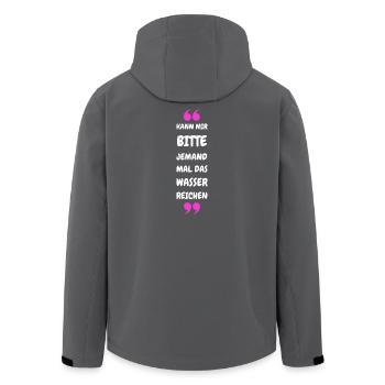 Kann mir bitte jemand das Wasser reichen? - Recycelte Männer Softshell-Jacke von Stanley/Stella - Schwarz - Hinten - AI Model Male 185 light (185cm)