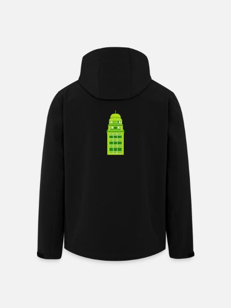 Retro Green Tower Clock - Men’s Recycled Softshell Jacket by Stanley/Stella - black