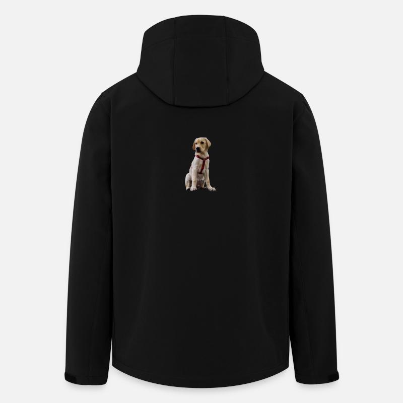 Labrador Welpe im roten Geschirr - Recycelte Männer Softshell-Jacke von Stanley/Stella - Schwarz