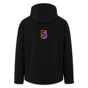 5. 5 YEARS. 5th ANNIVERSARY. 5 YEAR ANNIVERSARY. 5 - Men’s Recycled Softshell Jacket by Stanley/Stella - black - Back - AI Model Male 185 light (185cm)