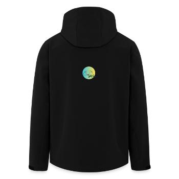 Geht Los Retro Caravan Illustration - Recycelte Männer Softshell-Jacke von Stanley/Stella - Schwarz - Hinten - AI Model Male 185 light (185cm)
