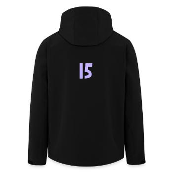 15. 15 ANS. 15e ANNIVERSAIRE. ANNIVERSAIRE 15 ANS. - Veste softshell homme en polyester recyclé Stanley/Stella - noir - Dos - AI Model Male 185 light (185cm)