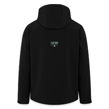 AESH au grand cœur - Veste softshell homme en polyester recyclé Stanley/Stella - noir - Dos - AI Model Male 185 light (185cm)