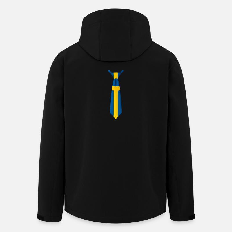 Swedish Flag Striped Tie Design - Men’s Recycled Softshell Jacket by Stanley/Stella - black