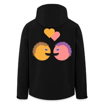 Gesicht Liebe Herz Geschenk - Recycelte Männer Softshell-Jacke von Stanley/Stella - Schwarz - Hinten - AI Model Male 185 light (185cm)