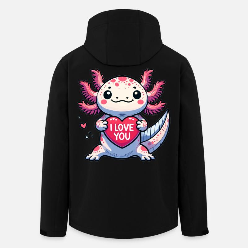 I love you Axolotl - Recycelte Männer Softshell-Jacke von Stanley/Stella - Schwarz