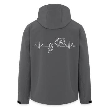 Pferde Herzschlag - Recycelte Männer Softshell-Jacke von Stanley/Stella - Schwarz - Hinten - AI Model Male 185 light (185cm)