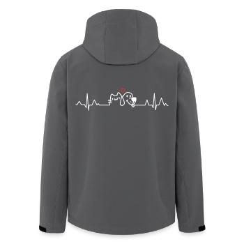 Cat Dog Heartbeat - Men’s Recycled Softshell Jacket by Stanley/Stella - black - Back - AI Model Male 185 light (185cm)