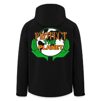 Earth Day Protect The Planet Earth - Men’s Recycled Softshell Jacket by Stanley/Stella - black - Back - AI Model Male 185 light (185cm)