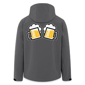 2 Bayrische Bierkrüge Prosten (Bier Maßkrüge / 3C) - Recycelte Männer Softshell-Jacke von Stanley/Stella - Anthrazit - Hinten - AI Model Male 185 light (185cm)
