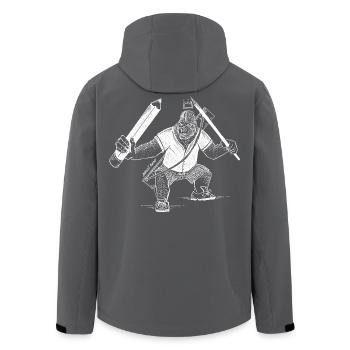 Creative King Gorilla – Der Chef mit dem Stift - Recycelte Männer Softshell-Jacke von Stanley/Stella - Anthrazit - Hinten - AI Model Male 185 light (185cm)