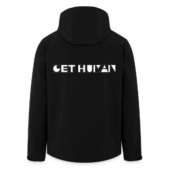 Get Human - Men’s Recycled Softshell Jacket by Stanley/Stella - black - Back - AI Model Male 185 light (185cm)