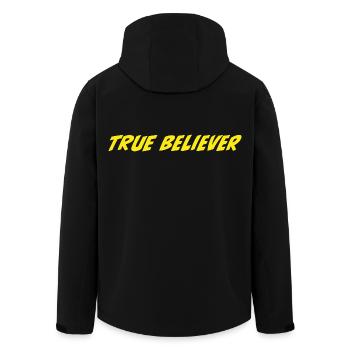 True Believer - Men’s Recycled Softshell Jacket by Stanley/Stella - black - Back - AI Model Male 185 light (185cm)