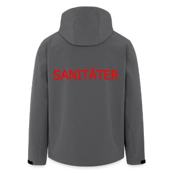 sanitäter - Recycelte Männer Softshell-Jacke von Stanley/Stella - Schwarz - Hinten - AI Model Male 185 light (185cm)