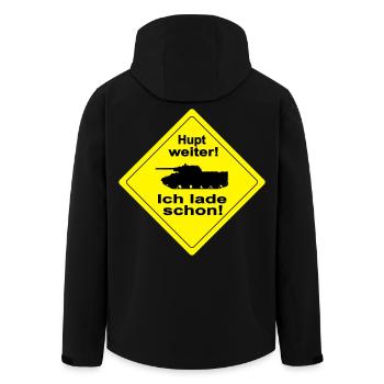 HUPT WEITER - Recycelte Männer Softshell-Jacke von Stanley/Stella - Schwarz - Hinten - AI Model Male 185 light (185cm)