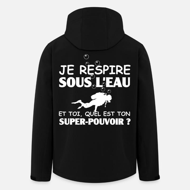 Je respire sous l'eau - Veste softshell homme en polyester recyclé Stanley/Stella - noir