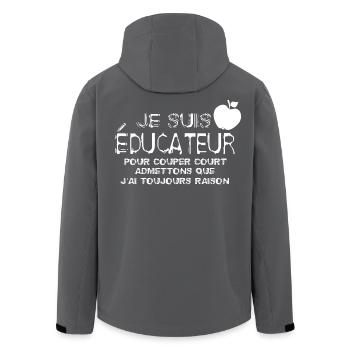 Je suis Éducateur - Veste softshell homme en polyester recyclé Stanley/Stella - noir - Dos - AI Model Male 185 light (185cm)