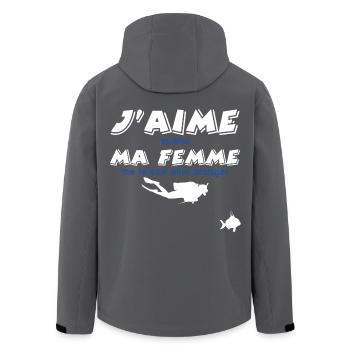 J'aime ma femme - Veste softshell homme en polyester recyclé Stanley/Stella - noir - Dos - AI Model Male 185 light (185cm)