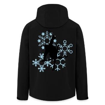 Skier mit Schneeflocken - Recycelte Männer Softshell-Jacke von Stanley/Stella - Schwarz - Hinten - AI Model Male 185 light (185cm)