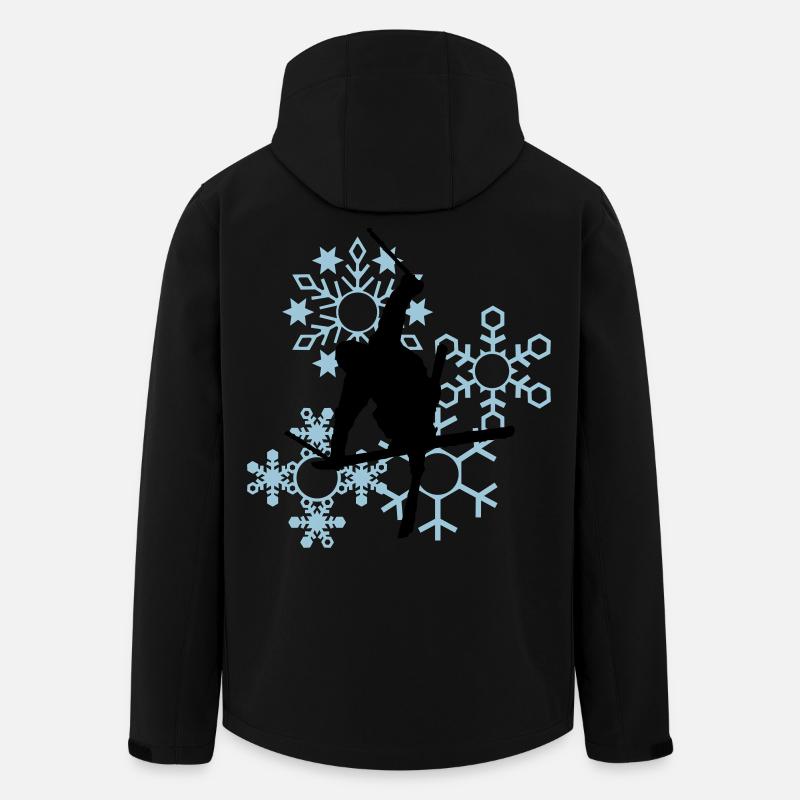 Skis with snowflakes - Men’s Recycled Softshell Jacket by Stanley/Stella - black