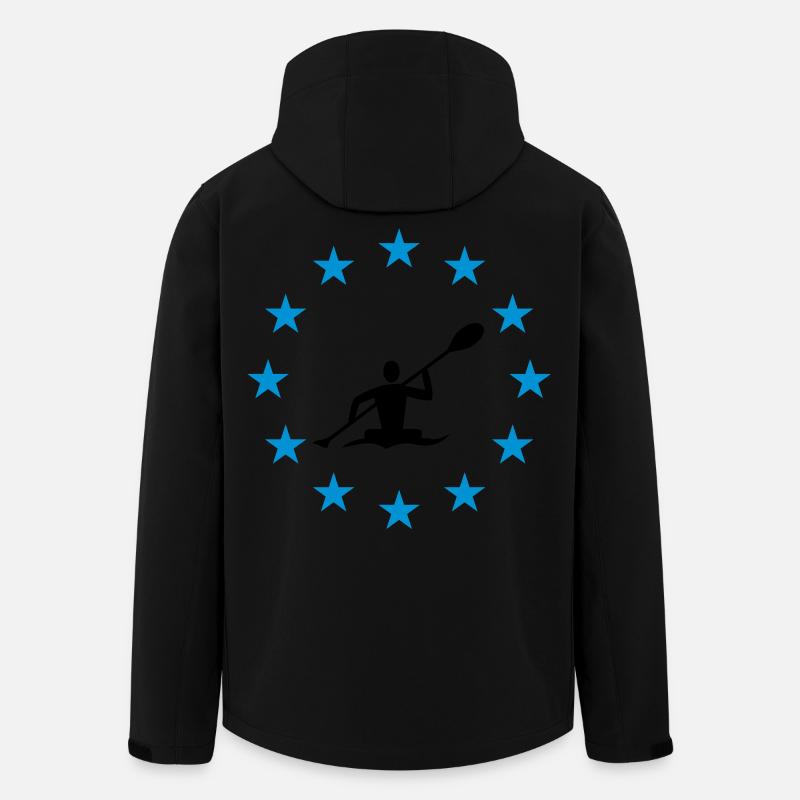 Canoë-kayak dans le cercle d'étoile - Veste softshell homme en polyester recyclé Stanley/Stella - noir