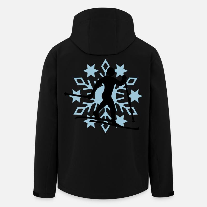 Flocon de neige ski de fond - Veste softshell homme en polyester recyclé Stanley/Stella - noir