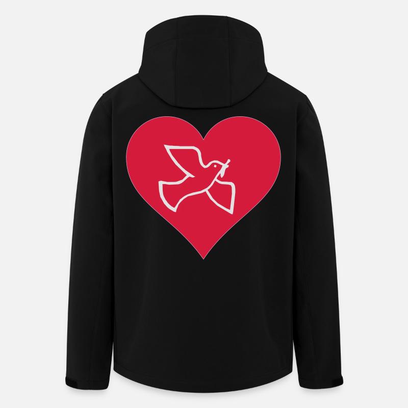 Friedenstaube Herz - Recycelte Männer Softshell-Jacke von Stanley/Stella - Schwarz