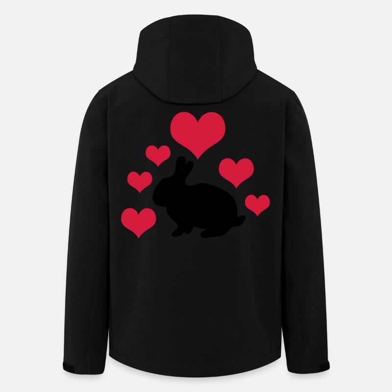 Hase mit 6 Herzen 2 - Recycelte Männer Softshell-Jacke von Stanley/Stella - Schwarz