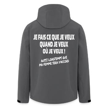 Je fais ce que je veux - Homme - Veste softshell homme en polyester recyclé Stanley/Stella - noir - Dos - AI Model Male 185 light (185cm)
