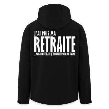 J'ai pris ma retraite - Veste softshell homme en polyester recyclé Stanley/Stella - noir - Dos - AI Model Male 185 light (185cm)