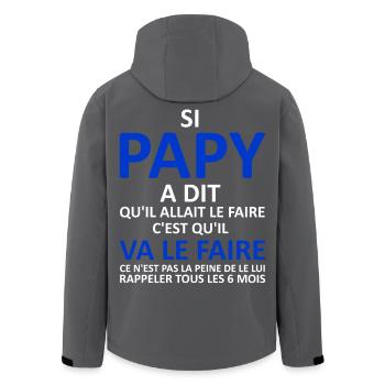 Papy va le faire - Veste softshell homme en polyester recyclé Stanley/Stella - noir - Dos - AI Model Male 185 light (185cm)