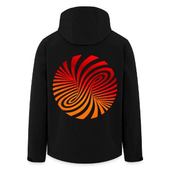 psychedelic tornado optical illusion swirl dre - Men’s Recycled Softshell Jacket by Stanley/Stella - black - Back - AI Model Male 185 light (185cm)